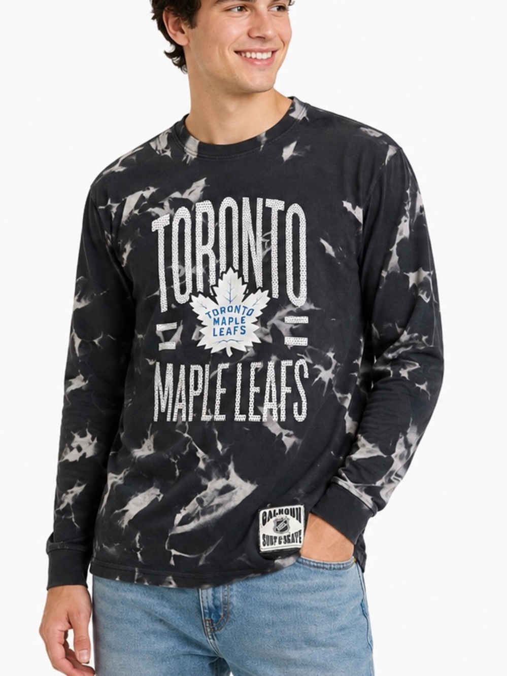 NWT Calhoun Toronto Maple Leafs Tie Dye Long Sleeve NHL Hockey Graphic Tee XL